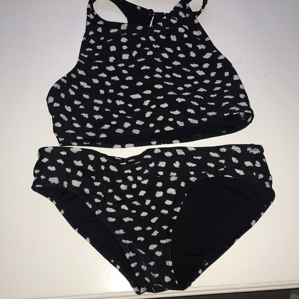 gap kids black and white polka dot bikini
